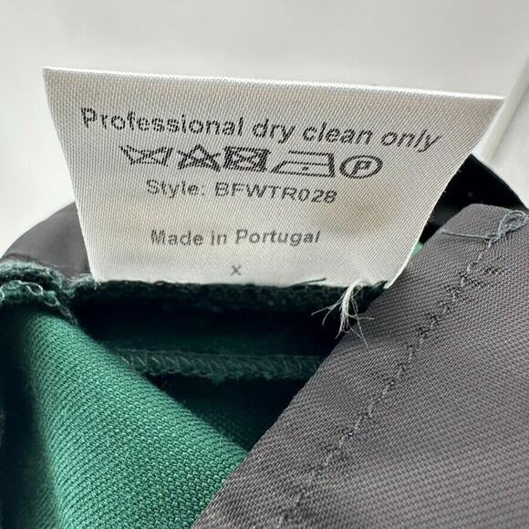 New Bella Freud Velvet Dress Pants Straight Size 10 Green Quiet Luxury Preppy - Picture 11 of 12